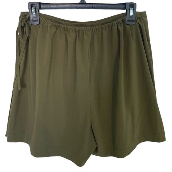 Girlfriend Collective Women's Stretch Woven Wrap Skort Dark Olive Size Large - Picture 2 of 6